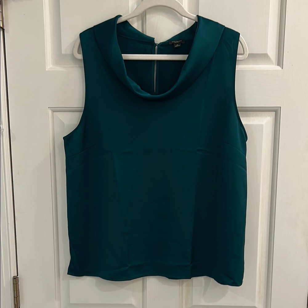Ann Taylor Factory Green Cowl Neck Blouse